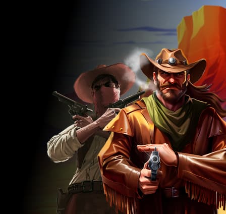 Betify casino : personnages d'une machine à sous sur le thème du Far West